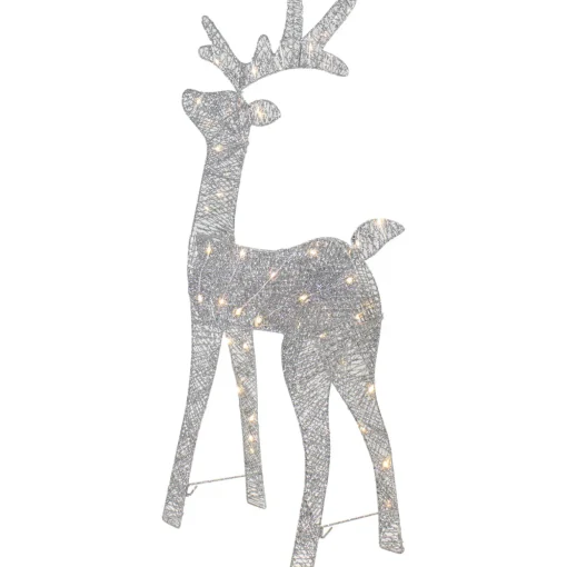 LED Lighted Glitter Reindeer Outdoor Christmas Decoration - 39.5" - Warm White