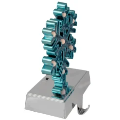 LED Lighted Glitter Snowflake Christmas Stocking Holder - 7