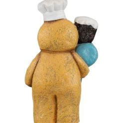 LED Lighted Glittered Gingerbread Snowman Chef Christmas Figure - 17.5