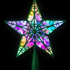 LED Lighted Glittered Star Christmas Tree Topper - 11