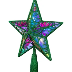 LED Lighted Glittered Star Christmas Tree Topper - 11