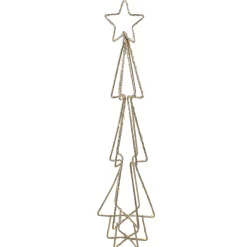 LED Lighted Glittered Wire Christmas Cone Tree - 17.5