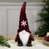 LED Lighted Gnome with Snowflake Christmas Figure - 13" - Burgundy Red