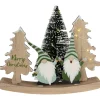 LED Lighted Gnomes and "Merry Christmas" with Trees Decoration - 6.5"