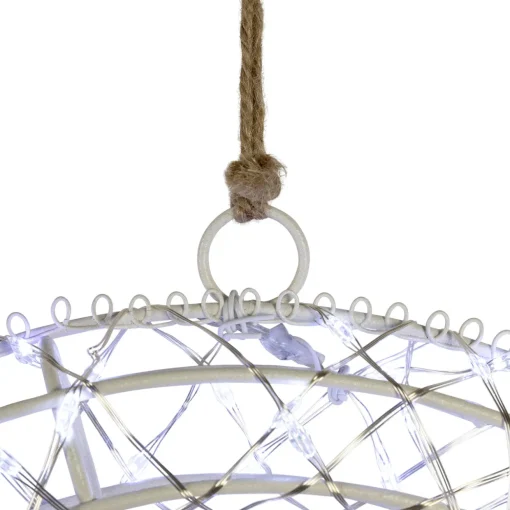 LED Lighted Hanging Christmas Wreath Decorations - 18" - Set of 2 - Cool White Lights