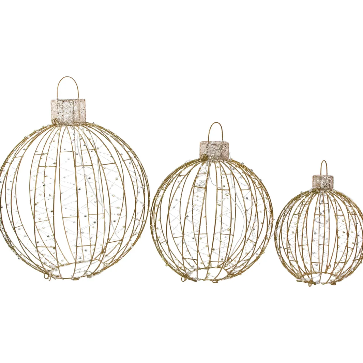 LED Lighted Hanging Ornaments Outdoor Christmas Decoration - Set of 3