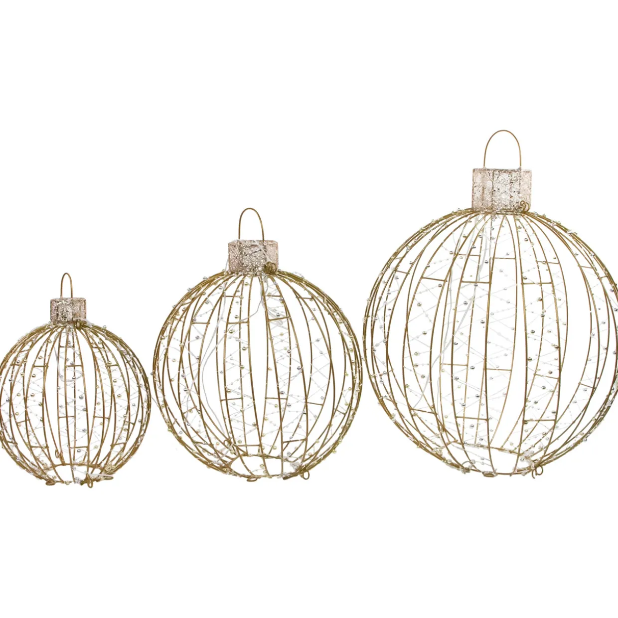 LED Lighted Hanging Ornaments Outdoor Christmas Decoration - Set of 3