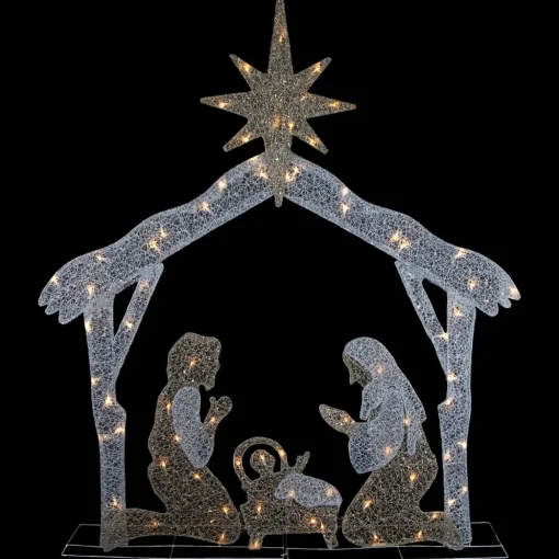 LED Lighted Holy Family Nativity Scene Outdoor Christmas Decoration - 44" - Warm White