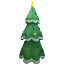 LED Lighted Inflatable Christmas Tree with Santa and Friends Outdoor Decoration - 8.25'