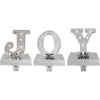 LED Lighted "JOY" Christmas Stocking Holder - 6.5" - Silver Finish - Set of 3