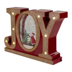 LED Lighted Joy Christmas Glitter Snow Globe - 11