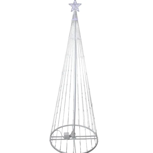 LED Lighted Multi-Function Show Cone Outdoor Christmas Tree - 12' - Pure White