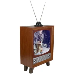 LED Lighted Musical Snowing Windmill TV Set Decoration - 21"