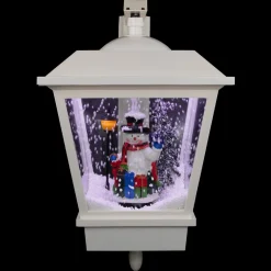 LED Lighted Musical Snowman Christmas Street Lamp Decoration - 17.75"