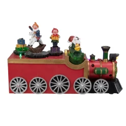 LED Lighted Musical Train with Santa Christmas Village Decoration - 10.25