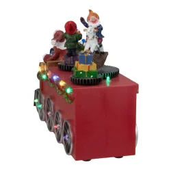 LED Lighted Musical Train with Santa Christmas Village Decoration - 10.25