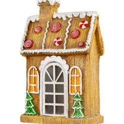 LED Lighted Peppermint Gingerbread House Christmas Decoration - 14