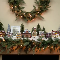 LED Lighted Post Office Christmas Village Decoration - 7"