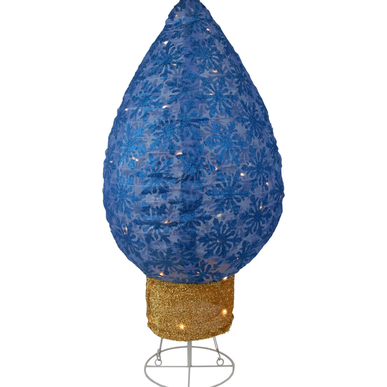 LED Lighted Retro Light Bulb Outdoor Christmas Decoration - 32" - Blue