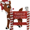 LED Lighted Rudolph Reindeer Crossing Outdoor Christmas Sign - 36" - Warm White