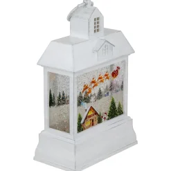 LED Lighted Santa's Sleigh Christmas Lantern Snow Globe - 10