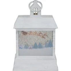 LED Lighted Santa's Sleigh Christmas Lantern Snow Globe - 10