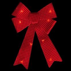 LED Lighted Sequin Bow Christmas Decoration - 17.5