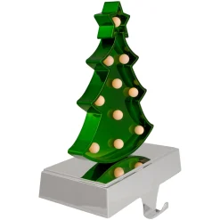 LED Lighted Shiny Christmas Tree Stocking Holder - 7
