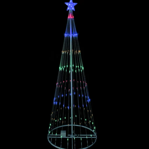 LED Lighted Show Cone Christmas Tree Outdoor Decoration - 12' - Multicolor