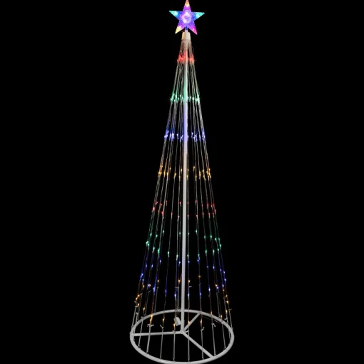 LED Lighted Show Cone Christmas Tree Outdoor Decoration - 6' - Multicolor Lights