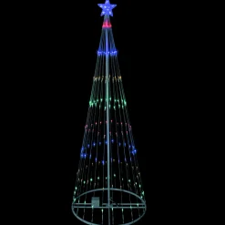 LED Lighted Show Cone Christmas Tree Outdoor Decoration - 9' - Multicolor Lights