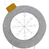 LED Lighted Silver Tinsel Ornament with Snowflake Outdoor Christmas Decoration - 21.5"