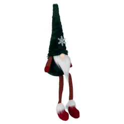 LED Lighted Sitting Gnome with Snowflake Christmas Figure - 13