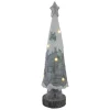 LED Lighted Snow Cap Christmas Tree with Star Topper - 29" - Gray and White