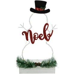 LED Lighted Snowman Silhouette Christmas "Noel" Sign - 12.75"