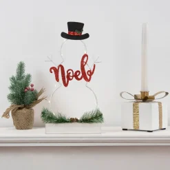 LED Lighted Snowman Silhouette Christmas "Noel" Sign - 12.75"