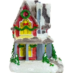 LED Lighted Snowy House Christmas Village Decoration - 5
