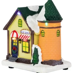 LED Lighted Snowy Toy Shop Christmas Village Display Piece - 5