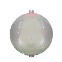 LED Lighted Sphere Ball Christmas Decoration - 12" - Silver - Multicolor