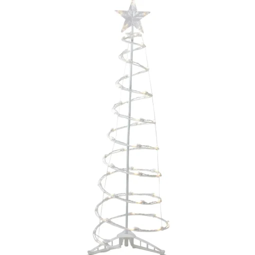 LED Lighted Spiral Cone Tree Outdoor Christmas Decoration - 4' - Warm White Lights