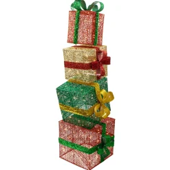 LED Lighted Stacked Christmas Gifts Outdoor Decoration - 53