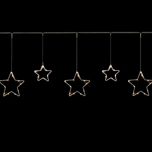 LED Lighted Stars Christmas Garland, 4ft, Warm White Lights