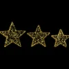 LED Lighted Stars Outdoor Christmas Decorations - 14" - Gold - Set of 3