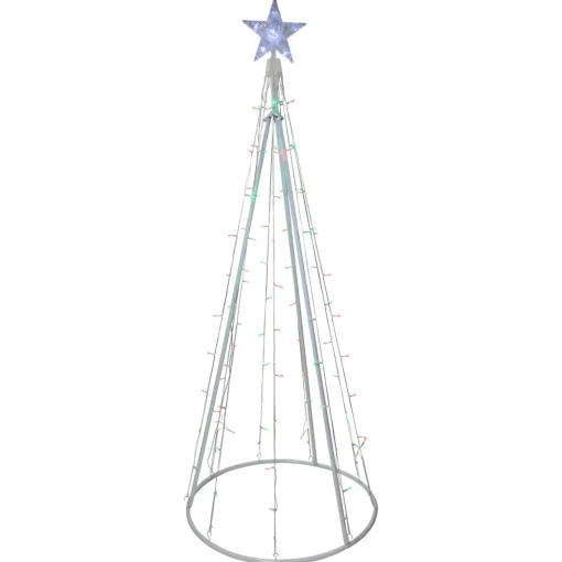 LED Lighted Twinkling Show Cone Outdoor Christmas Tree - 5' - Red and Green