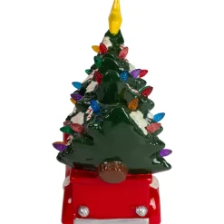 LED Lighted Vintage Truck Hauling Christmas Tree - 8