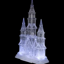 LED Lighted Winter Church Acrylic Christmas Decoration - 17.5