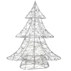 LED Lighted Wire and Bead Christmas Tree - 15.25" - Silver - Warm White Lights