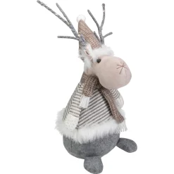 LED Lighted Wrapped Antlers Knitted Reindeer Christmas Figure - 18
