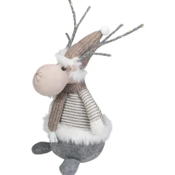 LED Lighted Wrapped Antlers Knitted Reindeer Christmas Figure - 18