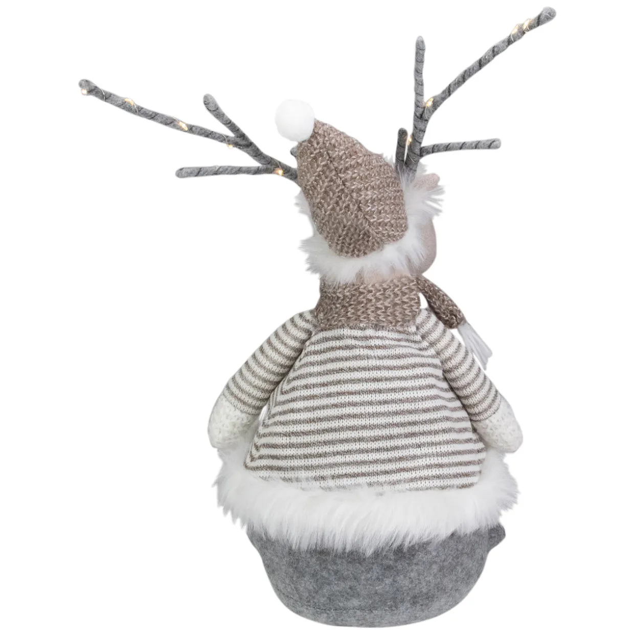 LED Lighted Wrapped Antlers Knitted Reindeer Christmas Figure - 18"